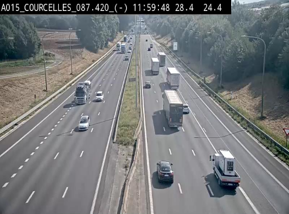 Webcam autoroute Belgique - Viesville - E42 direction Mons - BK 84.35