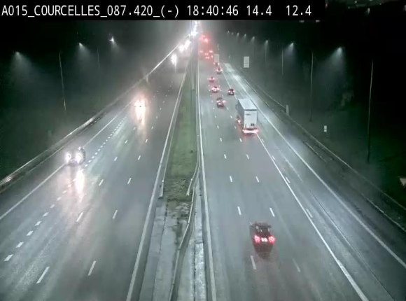 Webcam autoroute Belgique - Viesville - E42 direction Mons - BK 84.35