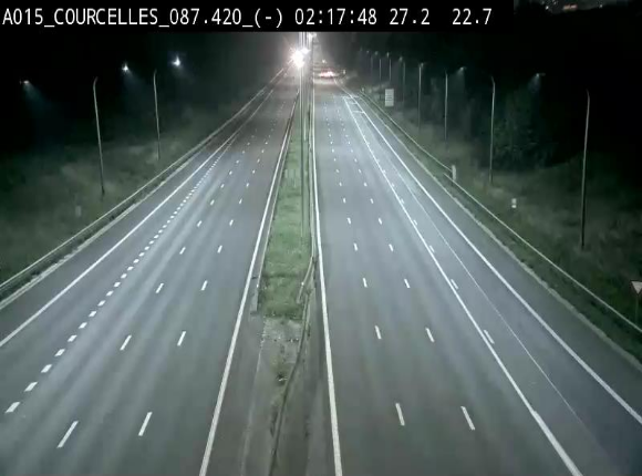 Webcam autoroute Belgique - Viesville - E42 direction Mons - BK 84.35