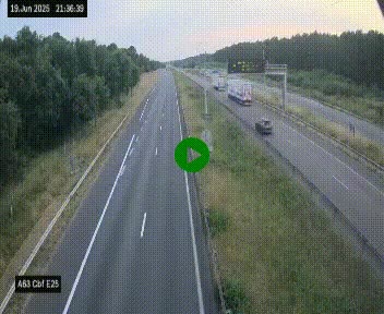 Webcam autoroute A63 en périphérie de Bordeaux au sud-est de la ville, en provenance du bassin d'Arcachon. Vue orientée vers Bordeaux