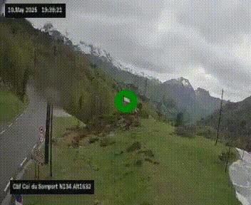 Webcam au col du Somport, côté français, sur la N134, dans les Pyrénées, en direction de l'Espagne, à 1632 mètres d'altitude