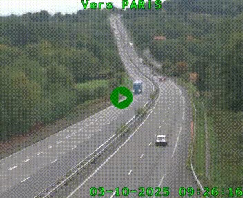 Caméra routière sur l'autoroute A20 à Bessines-sur-Gartempe. Vue orientée vers Paris