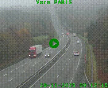 Caméra routière sur l'autoroute A20 à Bessines-sur-Gartempe. Vue orientée vers Paris