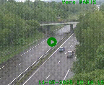 Caméra routière sur l'autoroute A20 au nord de Limoges, à la jonction avec la N520. Vue orientée vers Paris