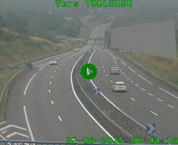 Caméra routière sur l'autoroute A20 à Noailles, en périphérie de Brive-la-Gaillarde. Vue orientée vers Toulouse