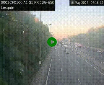 Webcam autoroute A1 à hauteur de Lesquin. Vue orientée vers Lille