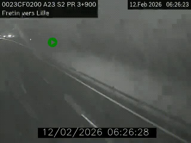Webcam autoroute A23 à hauteur de Fretin. Vue orientée vers Lille