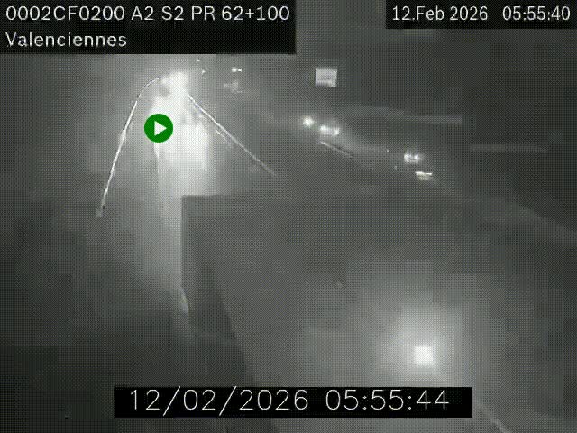 Webcam autoroute A2 à Valenciennes. Vue orientée vers Maubeuge et Mons (Belgique)