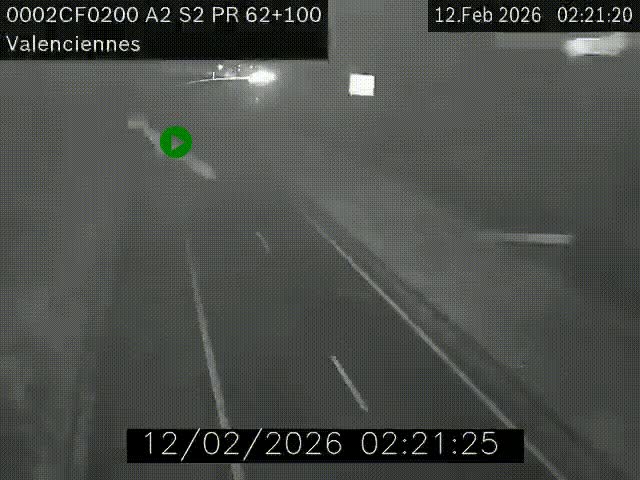 Webcam autoroute A2 à Valenciennes. Vue orientée vers Maubeuge et Mons (Belgique)
