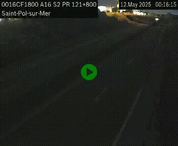 Webcam autoroute A16 à proximité de Dunkerque, à hauteur de la sortie Saint-Pol-sur-Mer. Vue orientée vers Calais