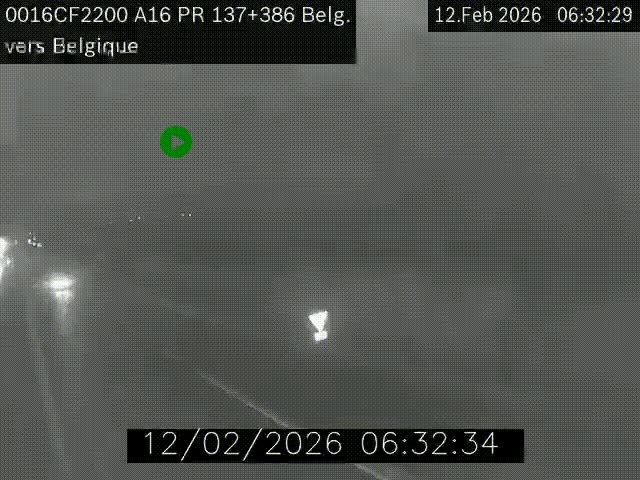 Webcam à la frontière franco-belge au niveau de Bray-Dunes/De-Panne sur l'autoroute A16. Vue orientée vers la Belgique