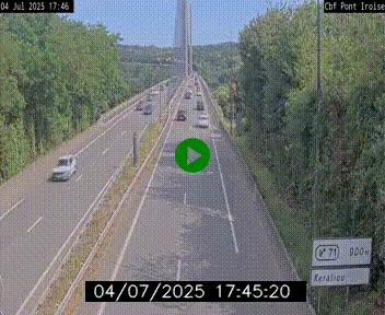 Webcam sur la N165 après le Pont de l'Iroise, à l'entrée de Brest