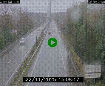 Webcam sur la N165 après le Pont de l'Iroise, à l'entrée de Brest