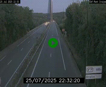 Webcam sur la N165 après le Pont de l'Iroise, à l'entrée de Brest