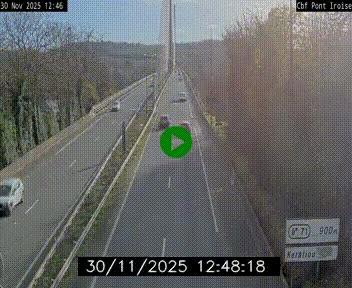Webcam sur la N165 après le Pont de l'Iroise, à l'entrée de Brest