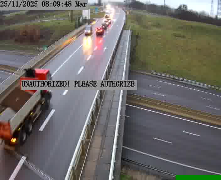 Caméra de trafic sur D1 (France) à Argancy, orientée vers Thionville, permettant d’évaluer fluidité, incidents et densité automobile.