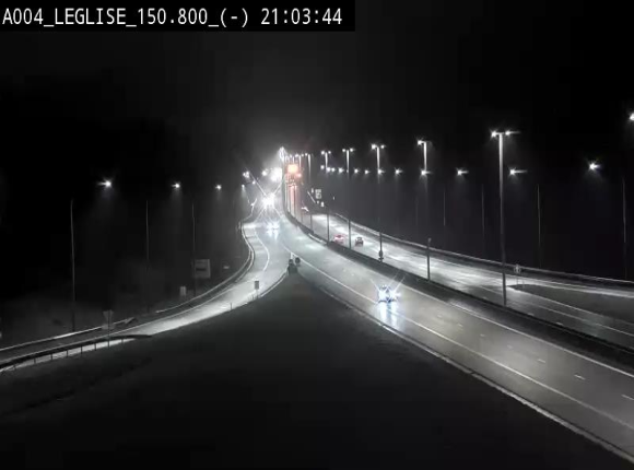 Webcam E411 dans la Côte de Léglise. Vue orientée vers Bruxelles