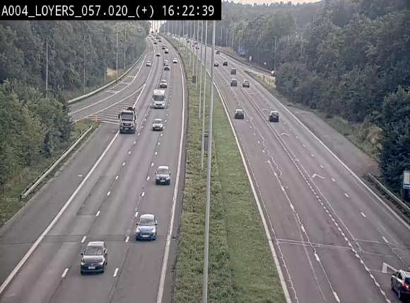 Webcam dans la montée de Loyers sur l'E411, après le viaduc de Beez en venant de Namur et en direction du Luxembourg