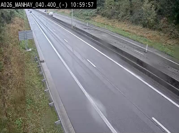 Webcam autoroute A26/E25 à hauteur de Manhay, après la jonction avec la N651 en direction de Liège - BK 40.4