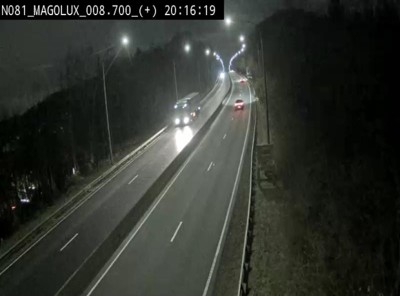 Webcam sur la N81 (E411) à hauteur de la jonction avec la N883. Vue orientée vers Longwy