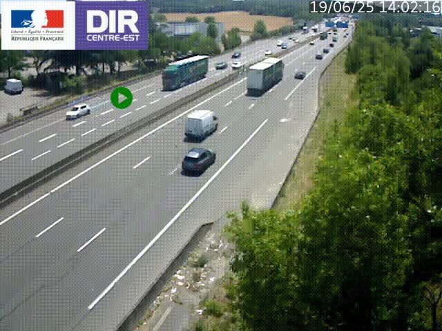 Caméra de circulation à Saint-Priest à la jonction entre l'A43 et l'A46 en direction de Marseille