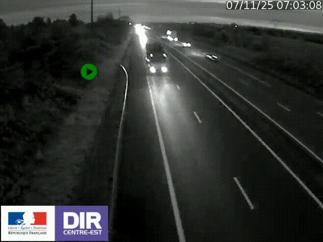 Webcam sur le contournement de Valence, sur la Nationale 7, à la jonction avec la N532, caméra orientée vers Grenoble