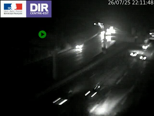 Caméra de circulation routière sur le boulevard périphérique Laurent Bonnevay de Lyon (D383) à hauteur de Bron, avant la jonction avec l'A43. Vue orientée vers l'échangeur
