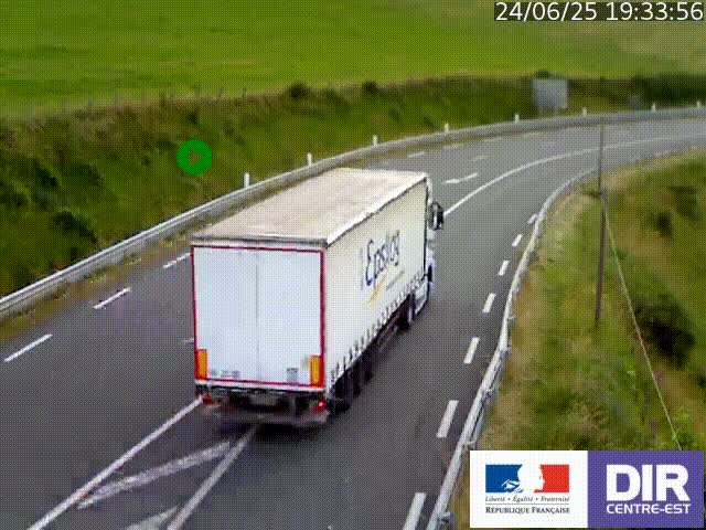 Webcam sur le col Pin Bouchain, vue orientée vers Roanne, en provenance de Lyon sur la nationale 7 (N7)