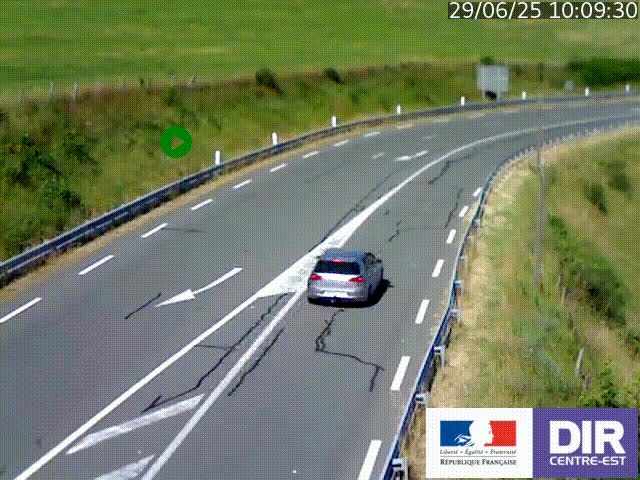 Webcam sur le col Pin Bouchain, vue orientée vers Roanne, en provenance de Lyon sur la nationale 7 (N7)