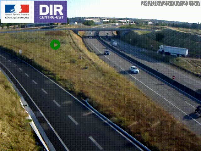 Webcam sur le contournement de Valence, sur la Nationale 7, caméra orientée vers Lyon