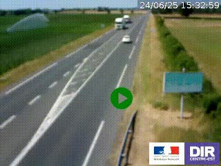 Webcam routière sur la RN7 à hauteur de Toulon-sur-Allier, entre Moulins et Vichy