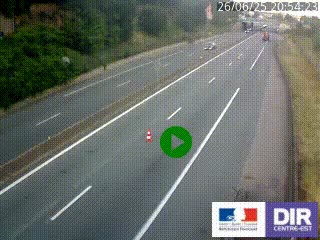 Caméra autoroutière sur l'A47 à hauteur de Givors, a proximité de Lyon. La webcam est orientée vers Lyon