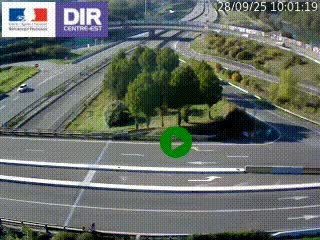 Webcam traffic à Grenoble-sud sur l'autoroute A480. Vue orientée vers l'entrée et la sortie de Grenoble