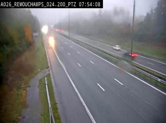 Webcam E25/A26 à Aywalle, à hauteur de Spa. Vue orientée vers Liège