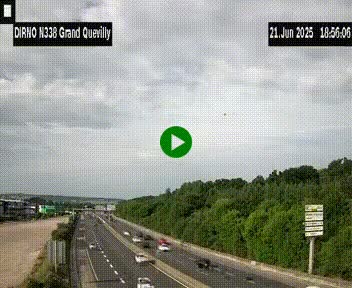 Webcam routière sur N338 à hauteur de Grand-Quevilly en périphérie de Rouen. Vue orientée vers Rouen
