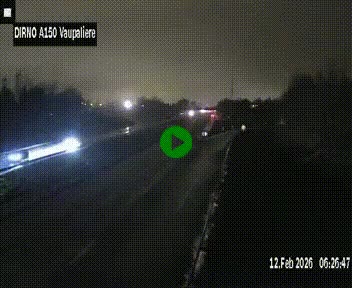 Webcam autoroute A150 à hauteur de La Vaupalière en périphérie de Rouen. Vue orientée vers Rouen