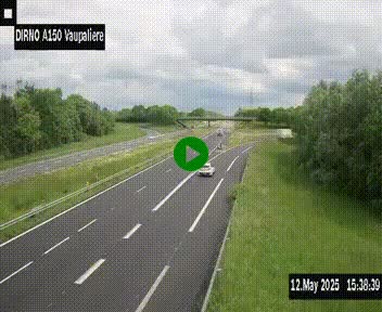 Webcam autoroute A150 à hauteur de La Vaupalière en périphérie de Rouen. Vue orientée vers Rouen
