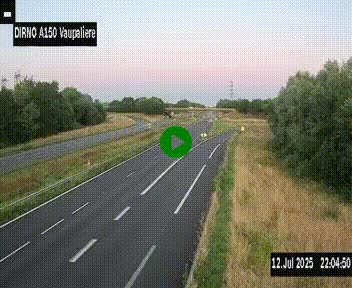 Webcam autoroute A150 à hauteur de La Vaupalière en périphérie de Rouen. Vue orientée vers Rouen
