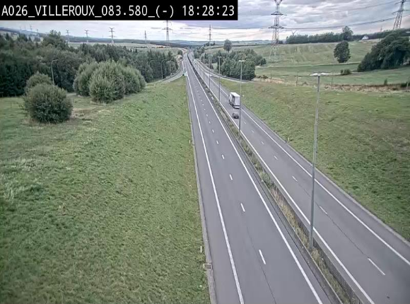 Webcam autoroute A26/E25 à hauteur de Vaux-sur-Sûre, à la jonction avec la N85 en direction de Liège - BK 83.6
