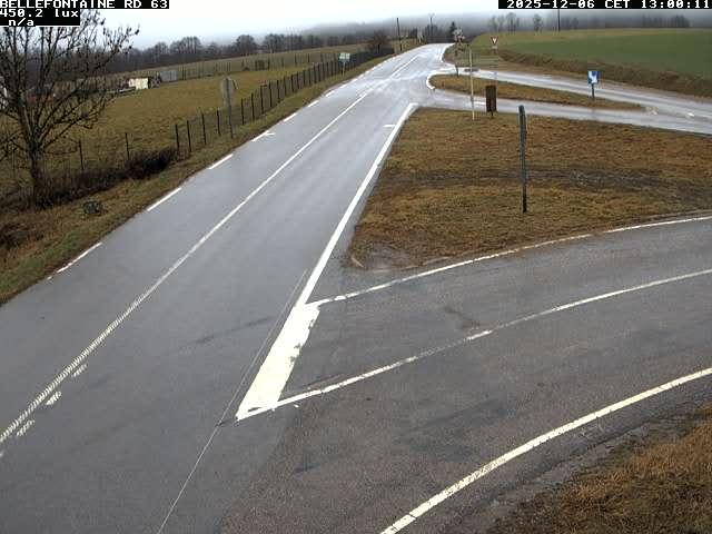 Webcam à Bellefontaine dans les Vosges à 552 mètres d'altitude sur la D63, à la jonction avec la D20A