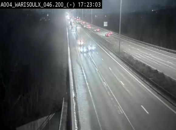 Webcam sur l'E411 à proximité de la jonction avec l'E42 à Warisoulx. Vue orientée vers le nord