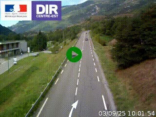Web cam sur la N90 à Aime, en provenance de Bourg-Saint-Maurice et en direction d'Albertville