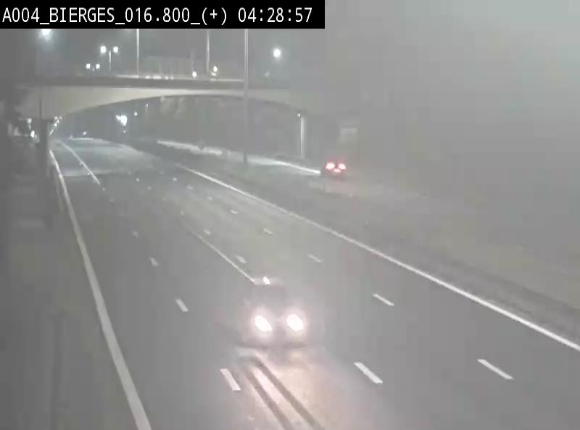 Webcam à Wavre, à hauteur de la sortie 5 Bierges. Vue orientée vers Namur