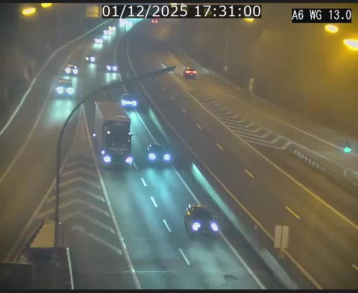 Traffic live webcam Luxembourg Mamer - A6 - BK 13 - direction Luxembourg/France/Allemagne