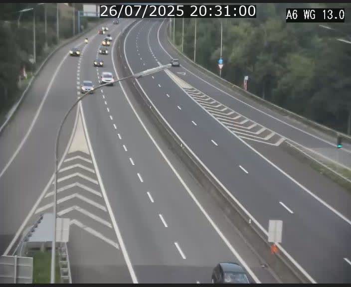 Traffic live webcam Luxembourg Mamer - A6 - BK 13 - direction Luxembourg/France/Allemagne
