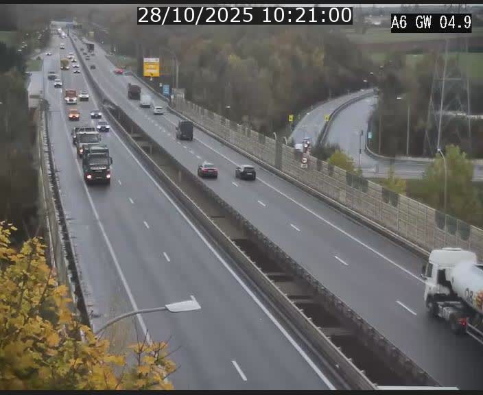 Traffic live webcam Luxembourg Croix de Cessange - A6 - BK 4.9 - direction Belgique