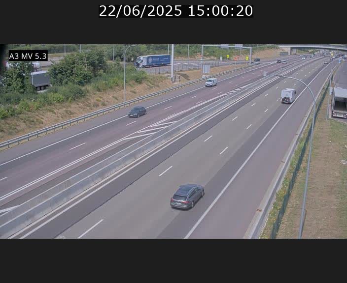 Webcam à l'Aire de Berchem au Luxembourg sur l'A3. Vue orientée vers la France