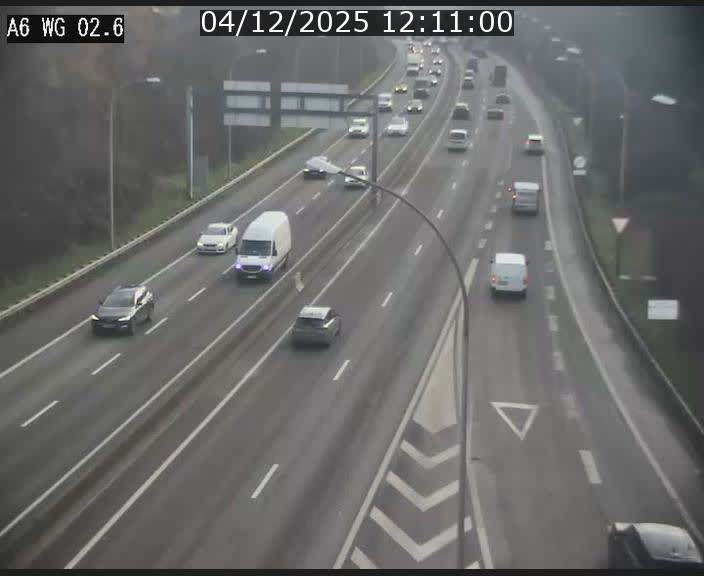 Traffic live webcam Luxembourg Croix de Cessange - A6 - BK 2.6 - direction France/Allemagne