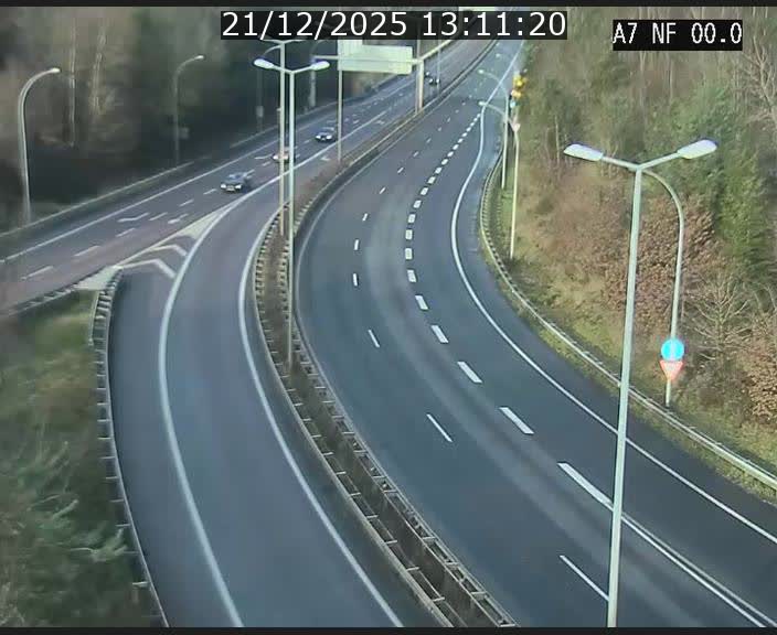 Caméra autoroute Luxembourg A7 - Echangeur A1/A7 Grünewald direction Tunnel Stafelter
