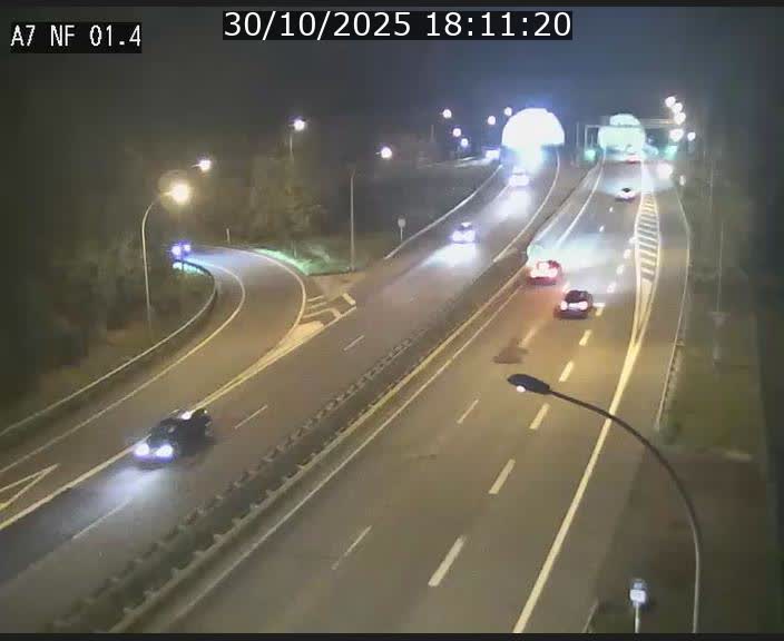 Caméra autoroute Luxembourg A7 - Echangeur Waldhaff - direction Tunnel Stafelter